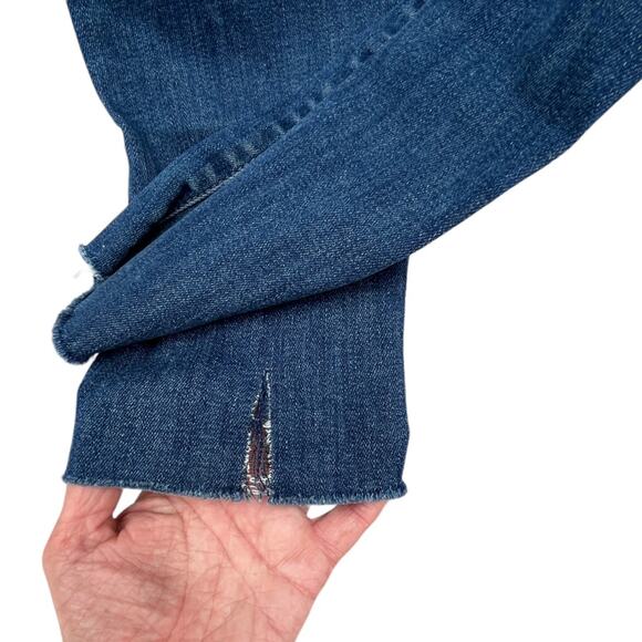 MOTHER Jeans The Stunner Ankle Fray Blue Whatcha Got Cooking Wash - Picture 7 of 13